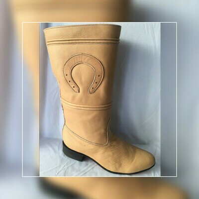 Bota Jalisca Escaramuza suela cuero color: Piñon