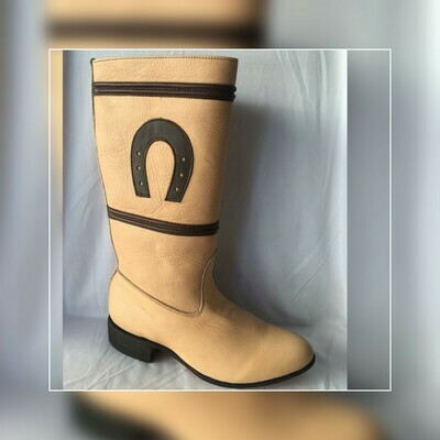 Bota Jalisca Escaramuza suela cuero color: Piñon/cafe