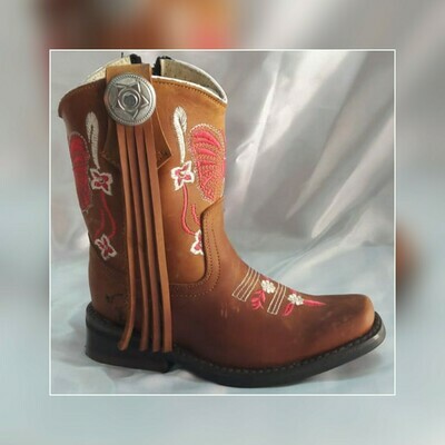 Botas Romeo tipo Rodeo Arena Rosa suela de hule