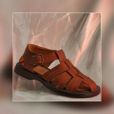 Sandalia Huarache de piel para descanso color moka