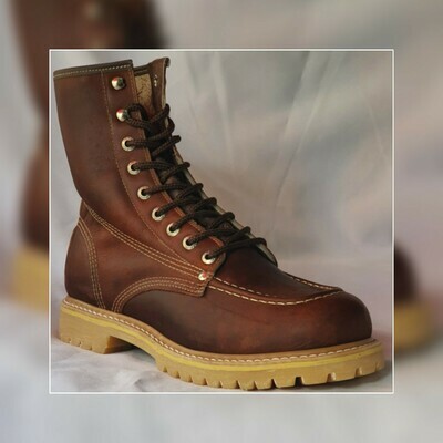Wolf Bota de Trabajo de agujetas suela ámbar 3/4 de alto
