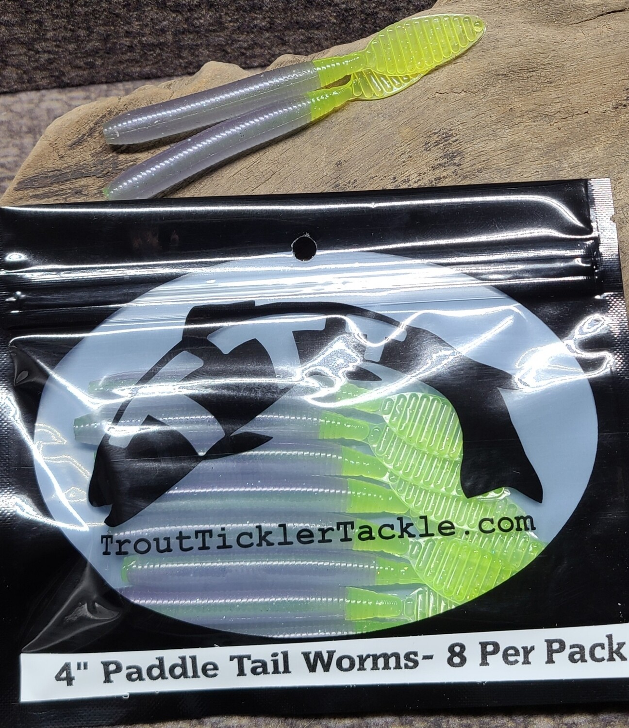 4&quot; Steelhead Worms- Bright Blurple (core shot)