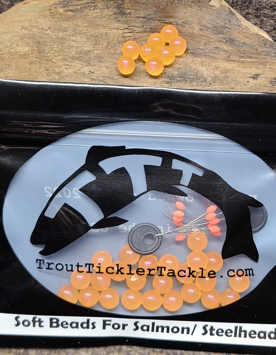 Soft Beads 10mm- Orange Clown 