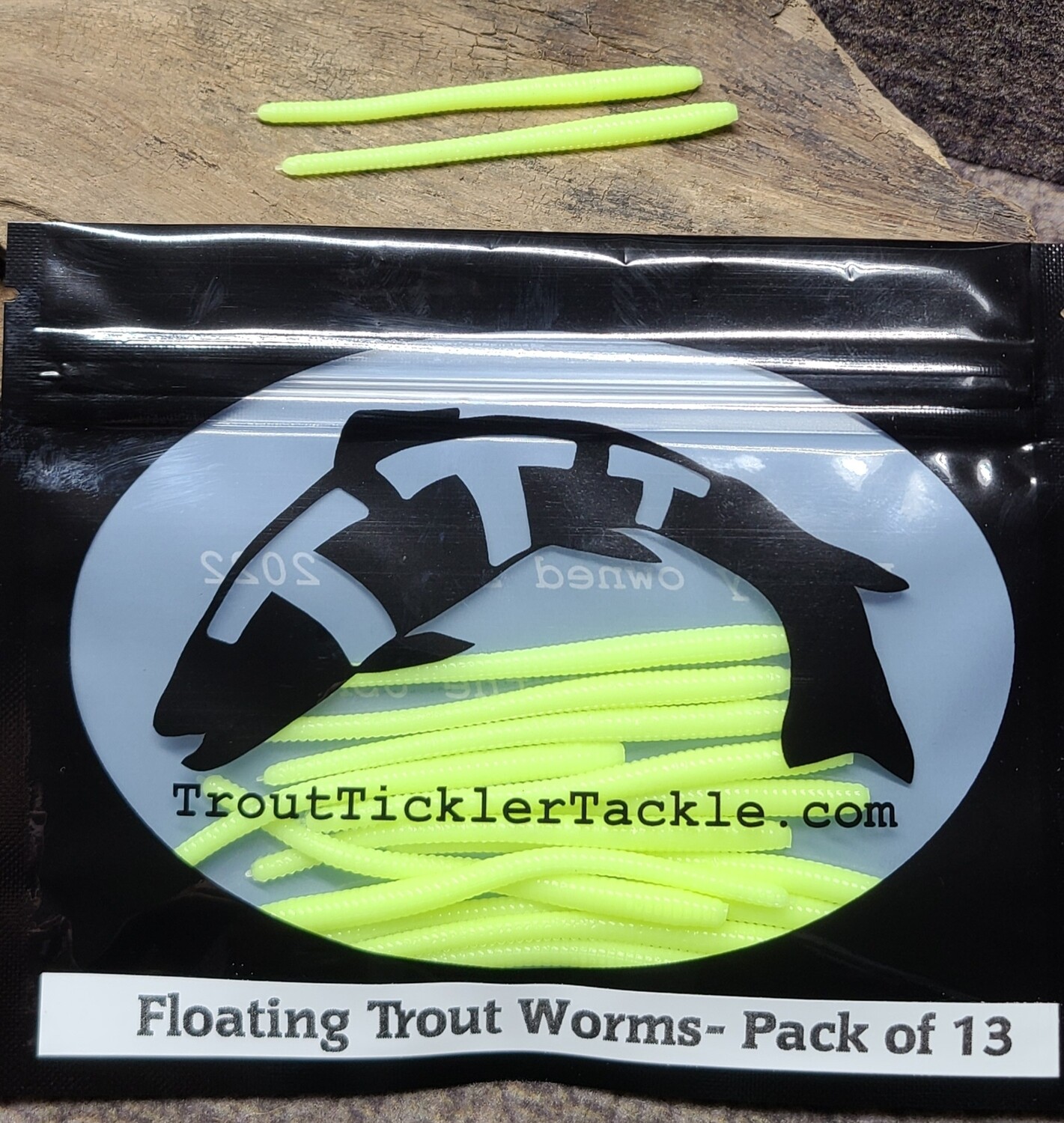 3&quot; Floating Trout Worms- Chartreuse 