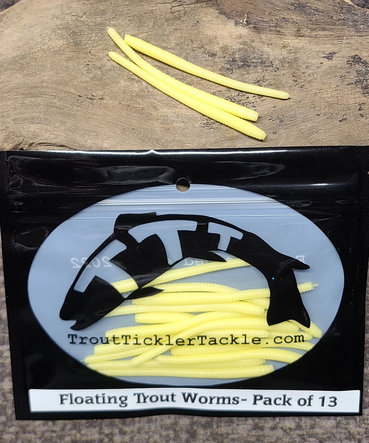 3&quot; Floating Trout Worms- Yellow