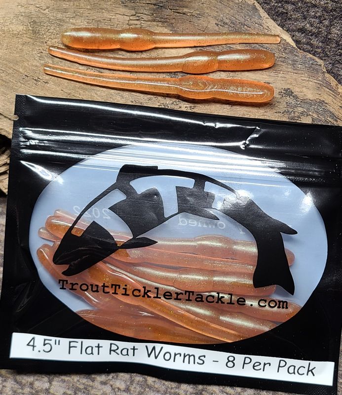 4.5&quot; Flat Rat Worms- Spring Craw