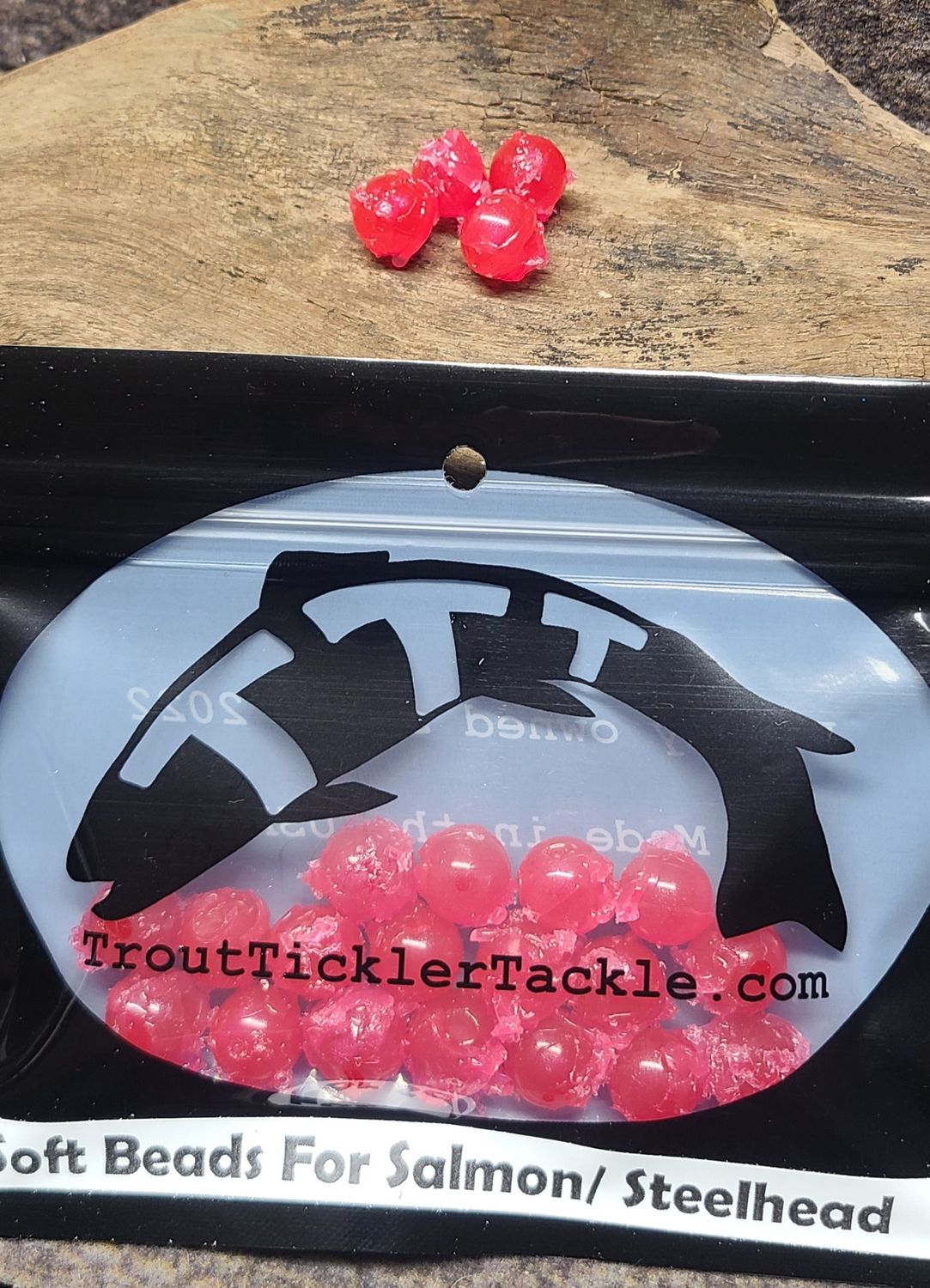 Soft Beads 12mm- Red with Pink Skein