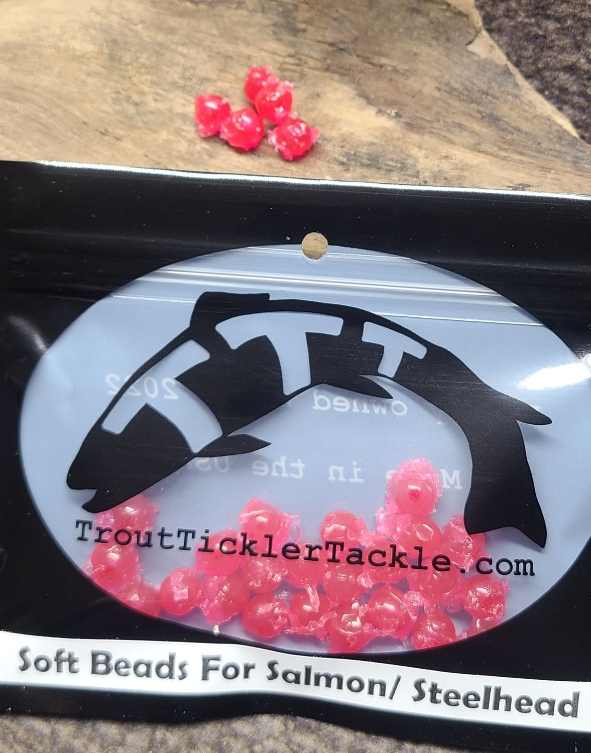 Soft Beads 10mm- Red with Pink Skein