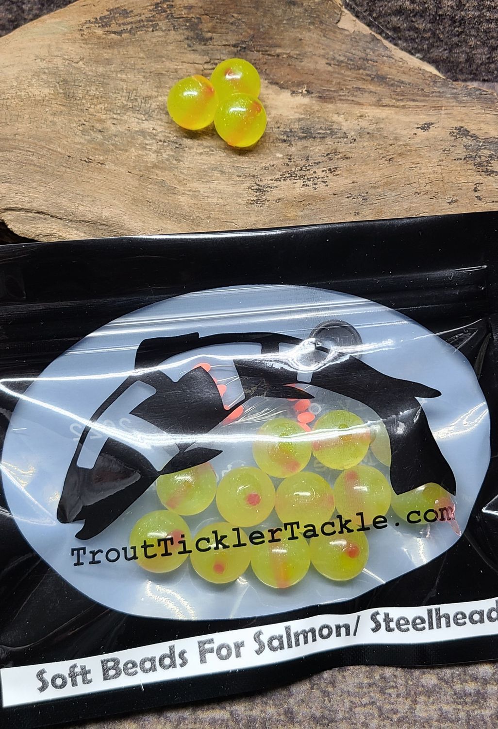 Soft Beads 16mm- Yellow/ Red Dot (Core Shot)
