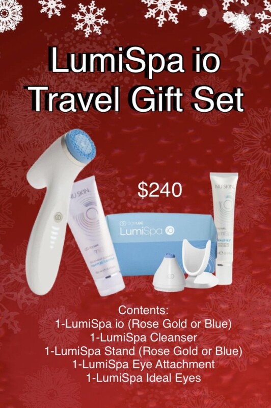 Blue LumiSpa io with Stand &amp; Eye Attachment