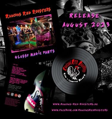 LP - Raucous Red Roosters - Glossy Magic Pants / Limited 12" Vinyl BLACK + Patch