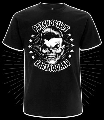 PRE-ORDER : T-SHIRT - Psychobilly Earthquake Halloween  Edition -  WHITE PRINT - delivery from 01.06.25