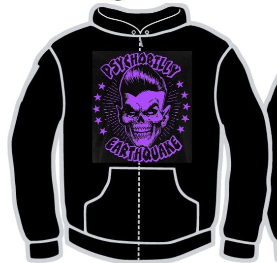 PRE-ORDER : Hoodie - Psychobilly Earthquake Halloween Edition - PURPLE PRINT - delivery from 01.04.25