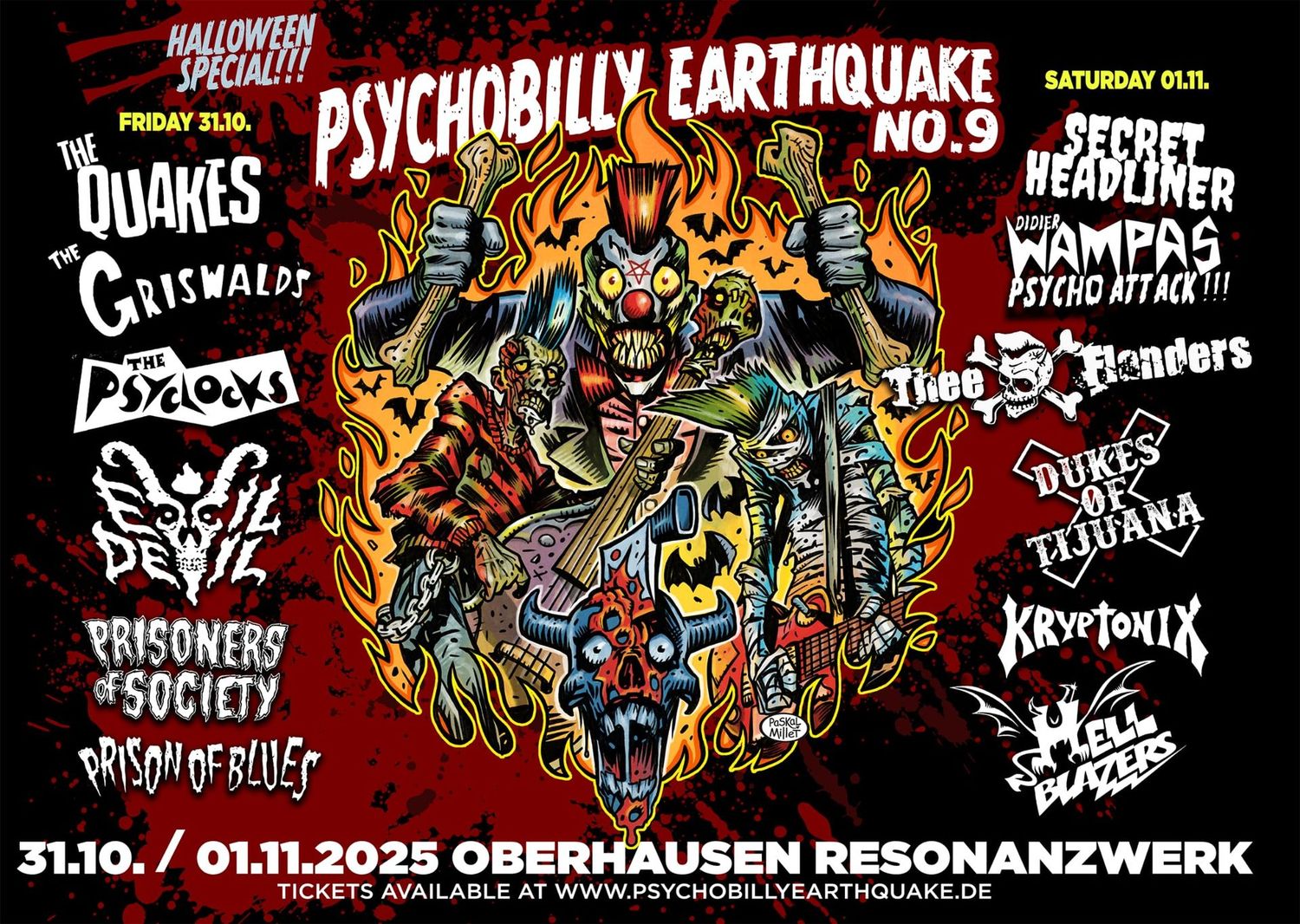 TICKET - Weekend-Ticket : Psychobilly Earthquake No. 9 + FREE PATCH