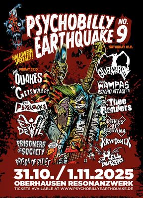 TICKET - Day-Ticket : Psychobilly Earthquake No. 9 - Delivery from 21.07.25 TICKET - Day-Ticket : Psychobilly Earthquake No. 9 - Delivery from 21.07.25
