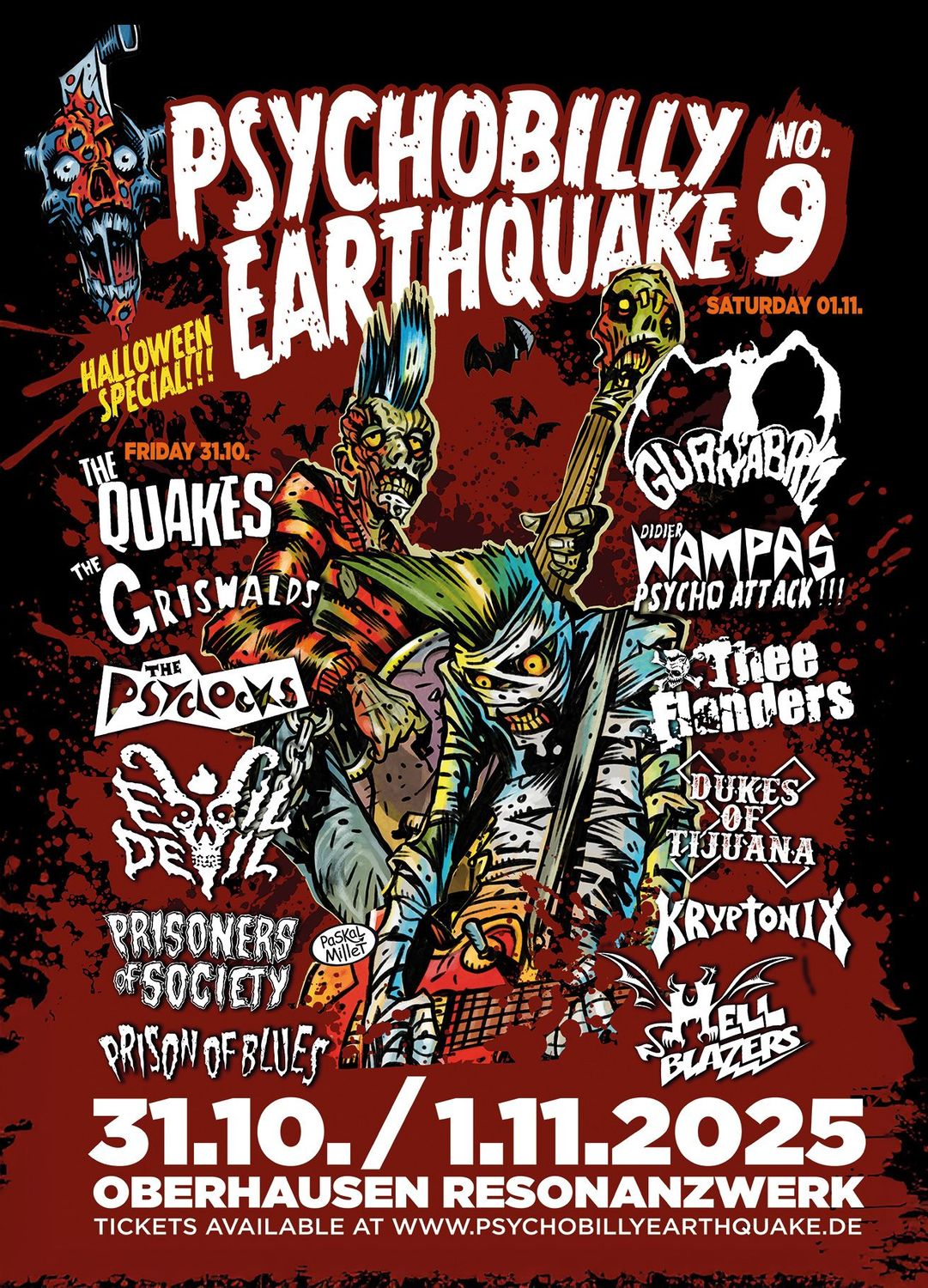 TICKET - Weekend-Ticket : Psychobilly Earthquake No. 9 + FREE PATCH