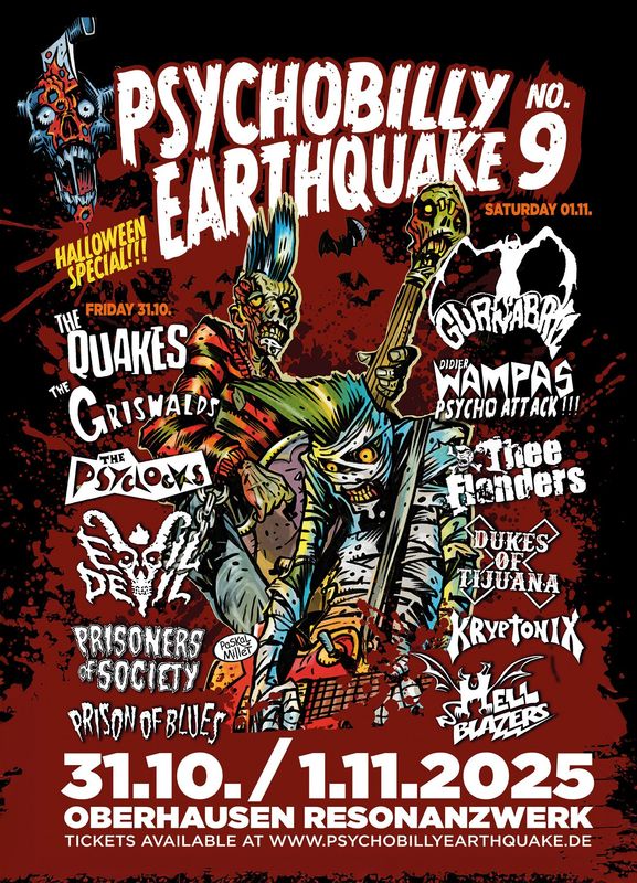 TICKET - Weekend-Ticket : Psychobilly Earthquake No. 9 + FREE PATCH