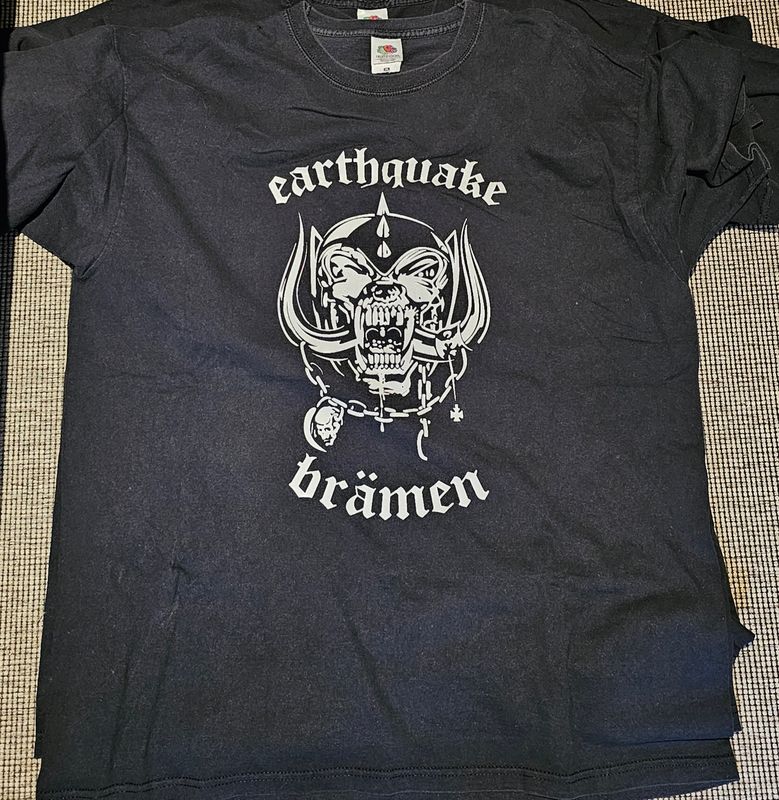 T-SHIRT - USED - Earthquake Brämen - MEN SIZE &quot;XL&quot;