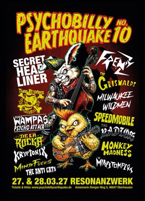 TICKET - Psychobilly Earthquake No. 10 / WEEKENDTICKET / 27. & 28.03.27