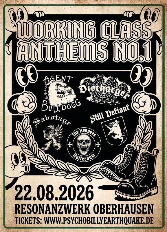 TICKET - VORVERKAUF BEENDET - BITTE BESCHREIBUNG BEACHTEN - Working Class Anthems No.1 - 22.08.26 @ResonanzWerk Oberhausen TICKET - VORVERKAUF BEENDET - BITTE BESCHREIBUNG BEACHTEN - Working Class Anthems No.1 - 22.08.26 @ResonanzWerk Oberhausen