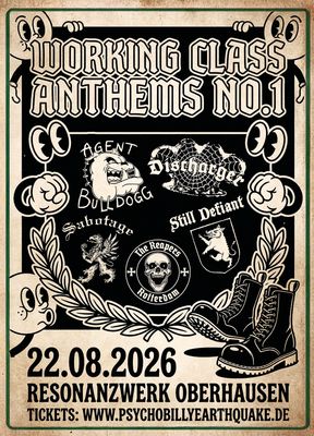 TICKET - ​VORVERKAUF BEENDET - BITTE BESCHREIBUNG BEACHTEN - Working Class Anthems No.1 - 22.08.26 @ResonanzWerk Oberhausen