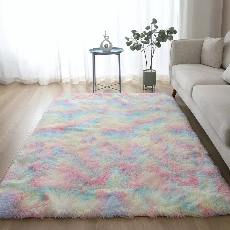 New Rainbow Soft Carpets For Bedroom Living Room Anti-slip Floor Mats  (40 x 60cm)