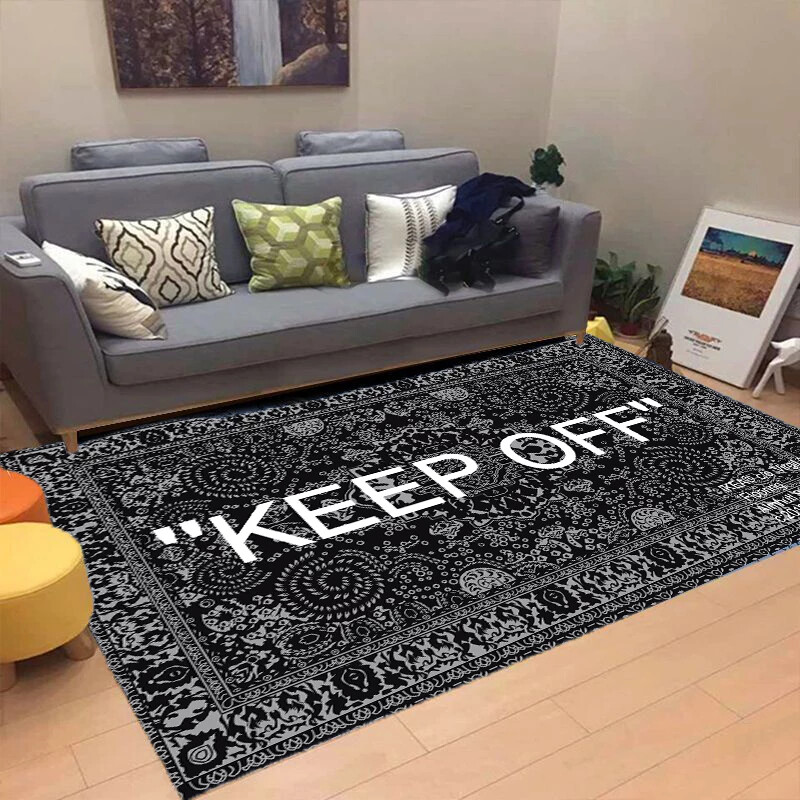 KEEP OFF Printed Floor Mat Furnishings Cashmere Living Room Area Rugs Bedroom Bedside Bay Window Carpet Halloween Christmas Gift (30x50cm-12x20in)