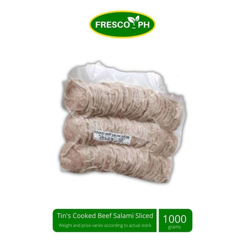 Tin's Cooked Beef Salami Sliced 1kg