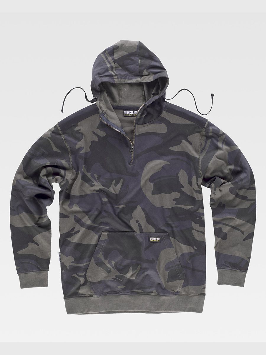 FELPA UNISEX CAPPUCCIO LEGGERA CAMOUFLAGE