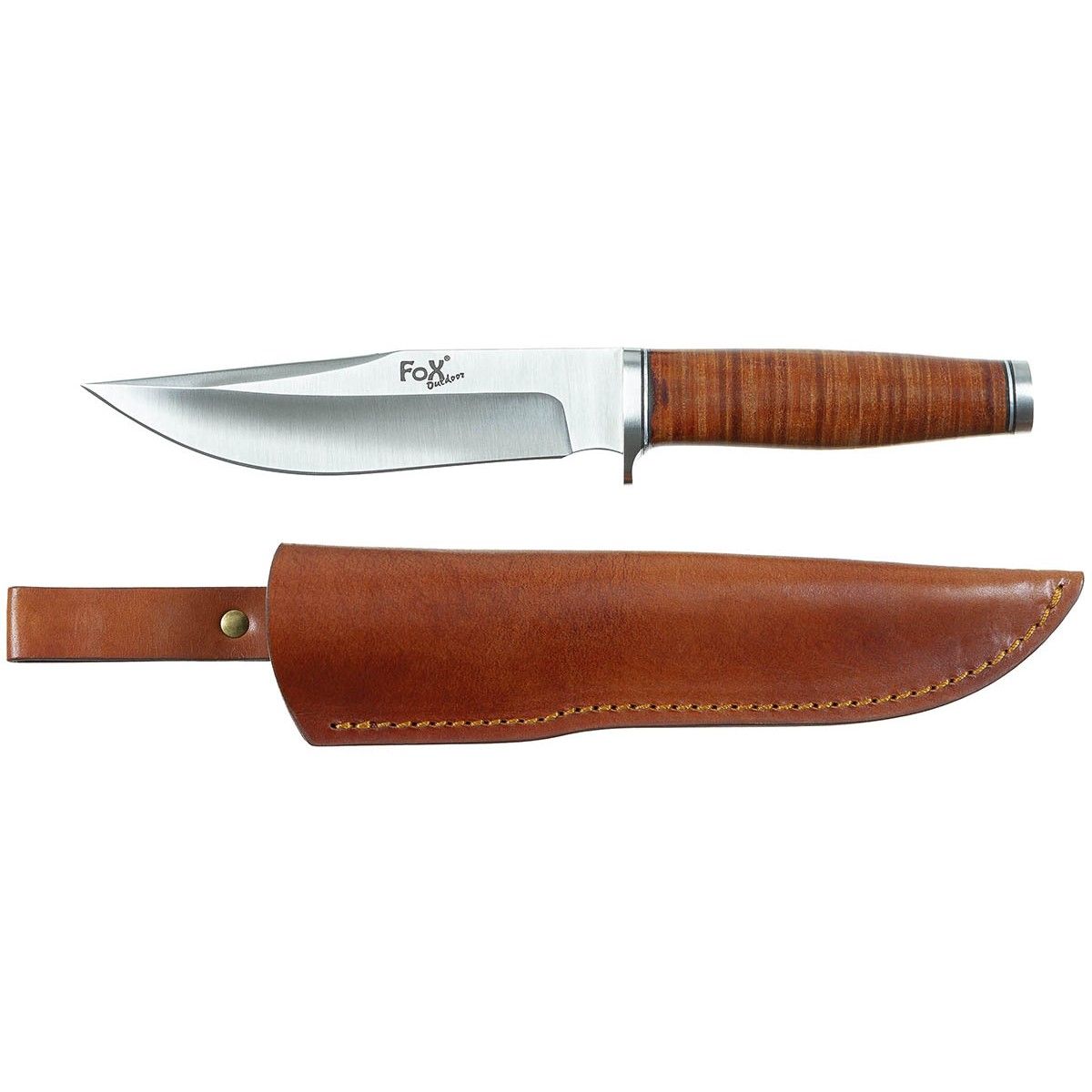 Coltello con manico in cuoio, fodero