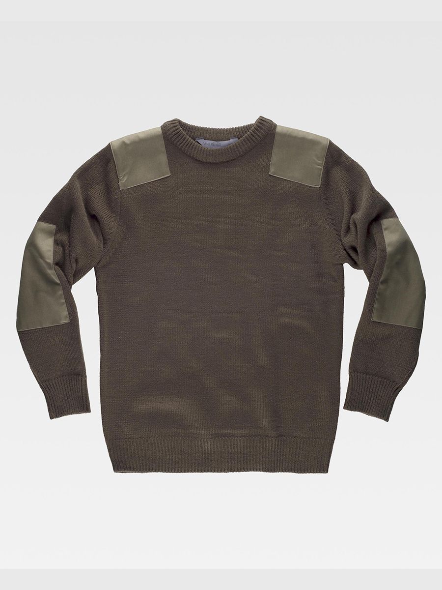 PULLOVER UNISEX GIROCOLLO RINFORZI IN TWIL