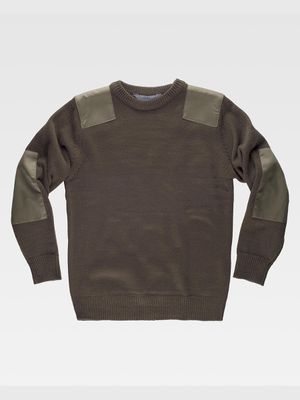 PULLOVER UNISEX GIROCOLLO RINFORZI IN TWIL