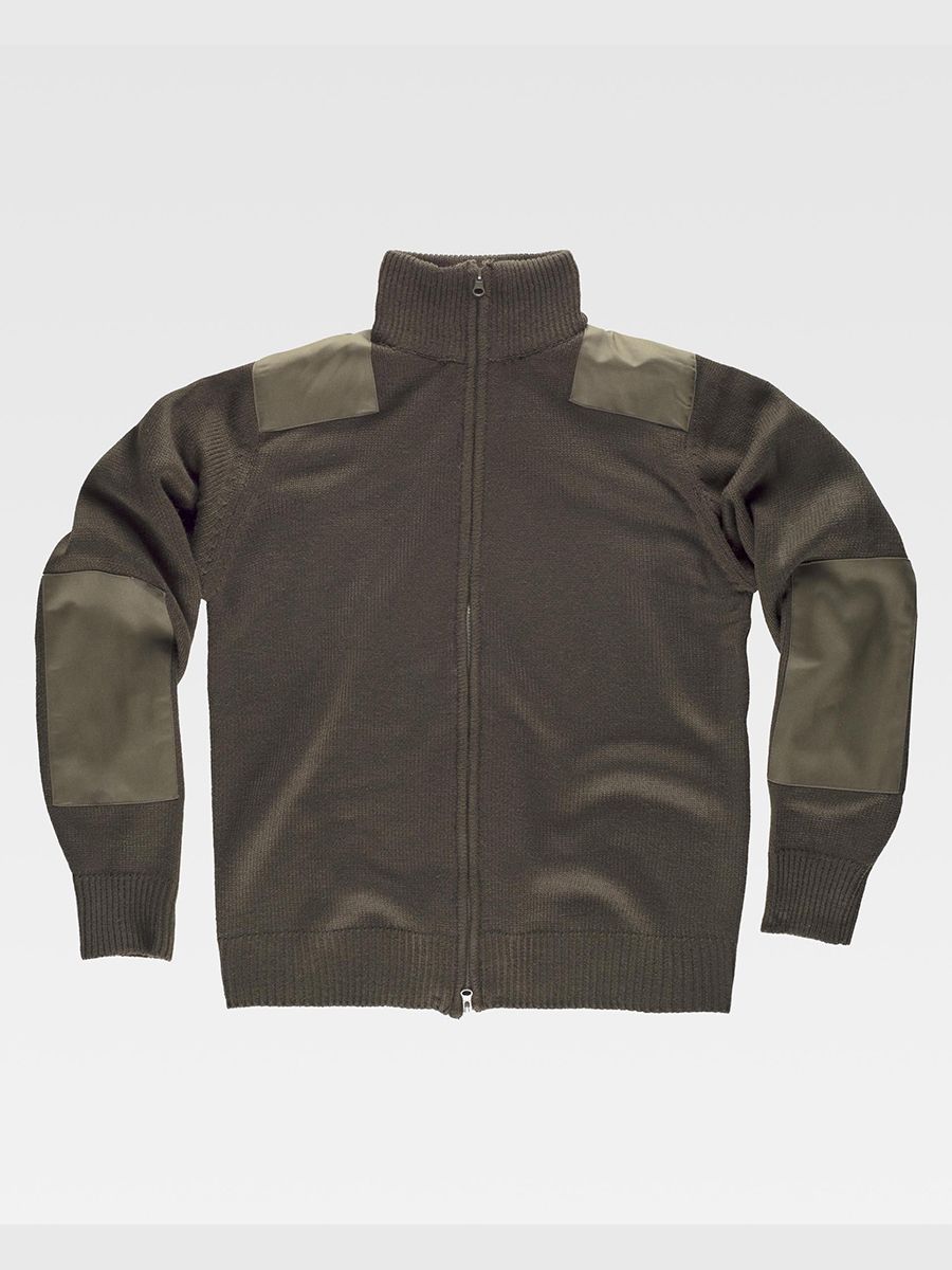 PULLOVER UNISEX ZIP INTERA RINFORZI IN TWILL