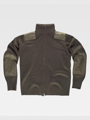PULLOVER UNISEX ZIP INTERA RINFORZI IN TWILL