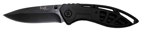 Coltello pieghevole, manico in metallo perforato
