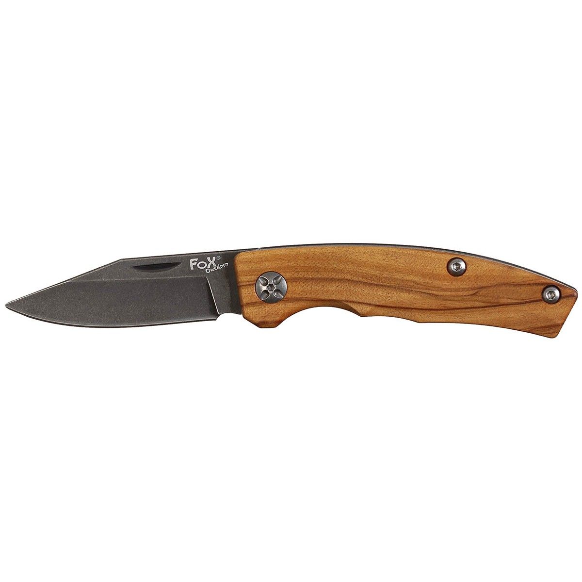 Coltello pieghevole, manico in legno