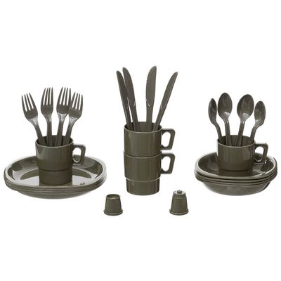 Stoviglie da campeggio in plastica, 26 pezzi