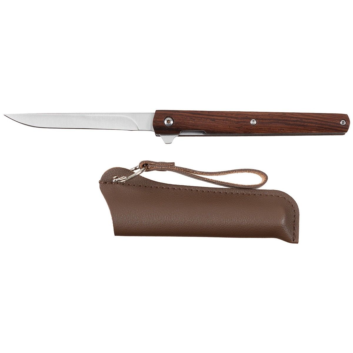 Coltello pieghevole, &quot;Slim&quot;, manico in legno