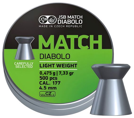 Diabolo JSB Match pistola 500pz cal.4,5mm