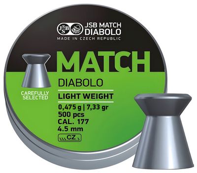 Diabolo JSB Match pistola 500pz cal.4,5mm