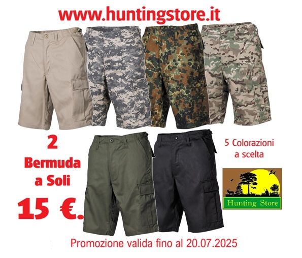 PROMOZIONE 2 BERMUDA  BDU A SCELTA TRA 5 COLORAZIONI