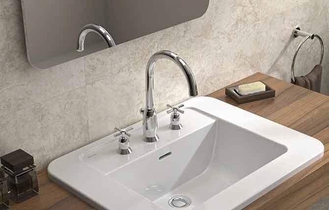 Rimini three-hole basin mixer
