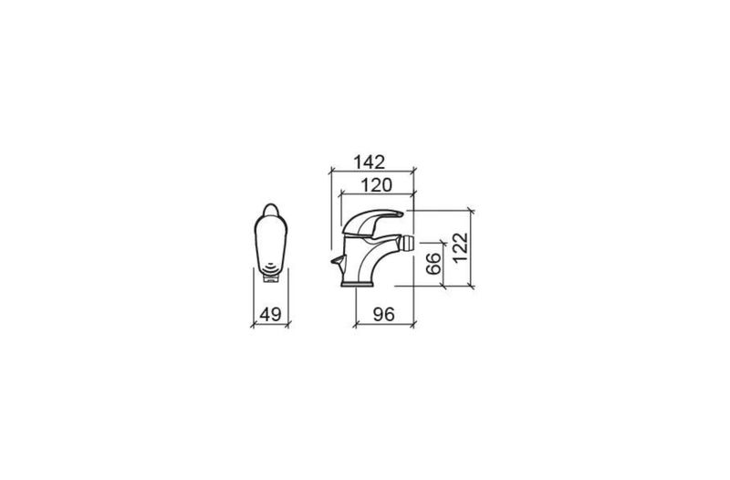 Alfa, bidet mixer with waste