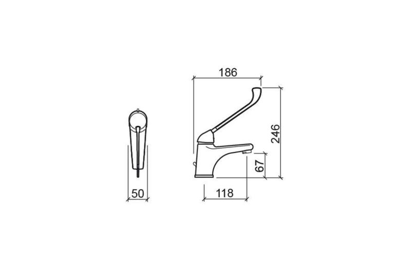 Easy, basin mixer with long lever