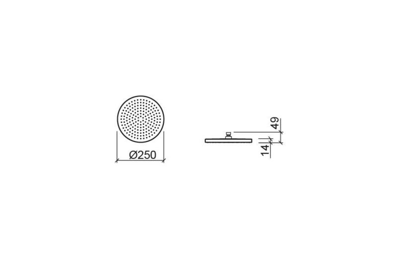 Face, showerhead, 25cm round