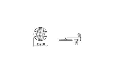 Face, showerhead, 25cm round