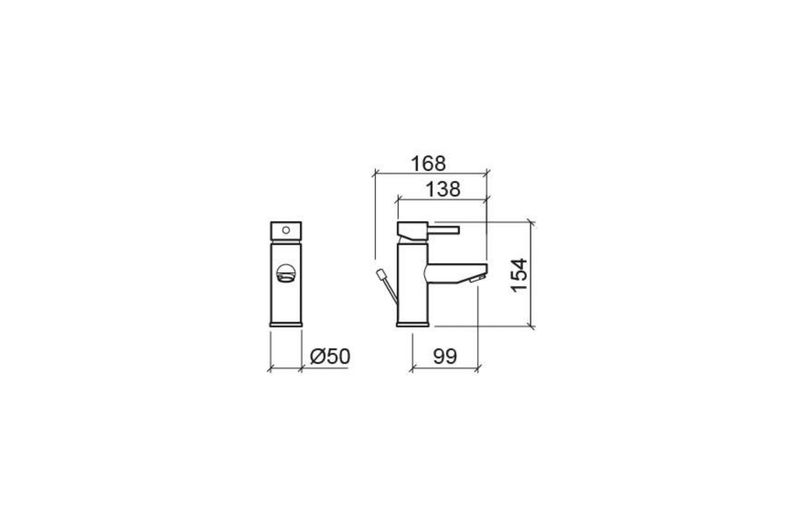 Icone, basin mixer with waste