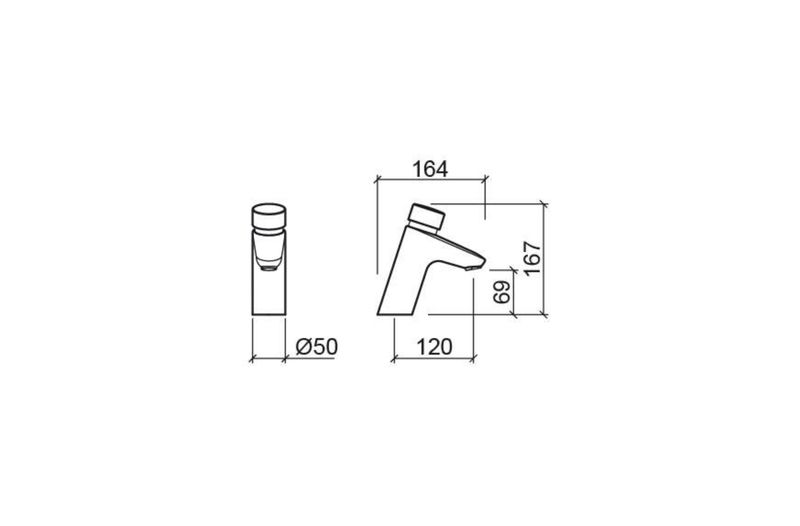 Lock, timed flow basin tap