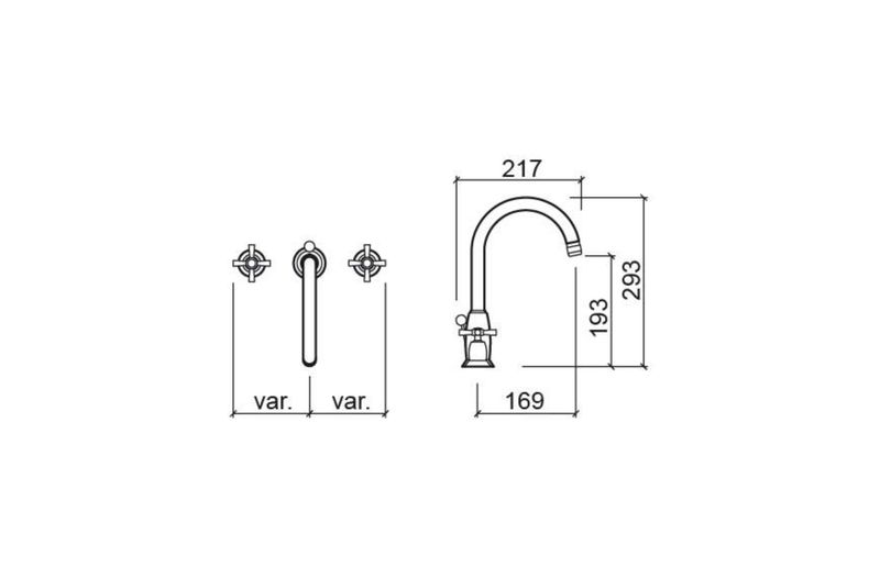 Rimini, basin mixer with ceramic disk cartridge