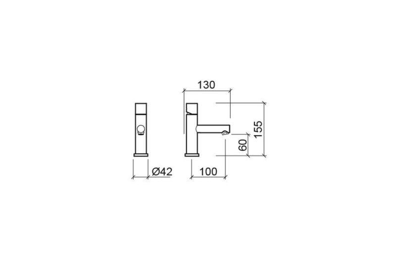 Single, basin mixer